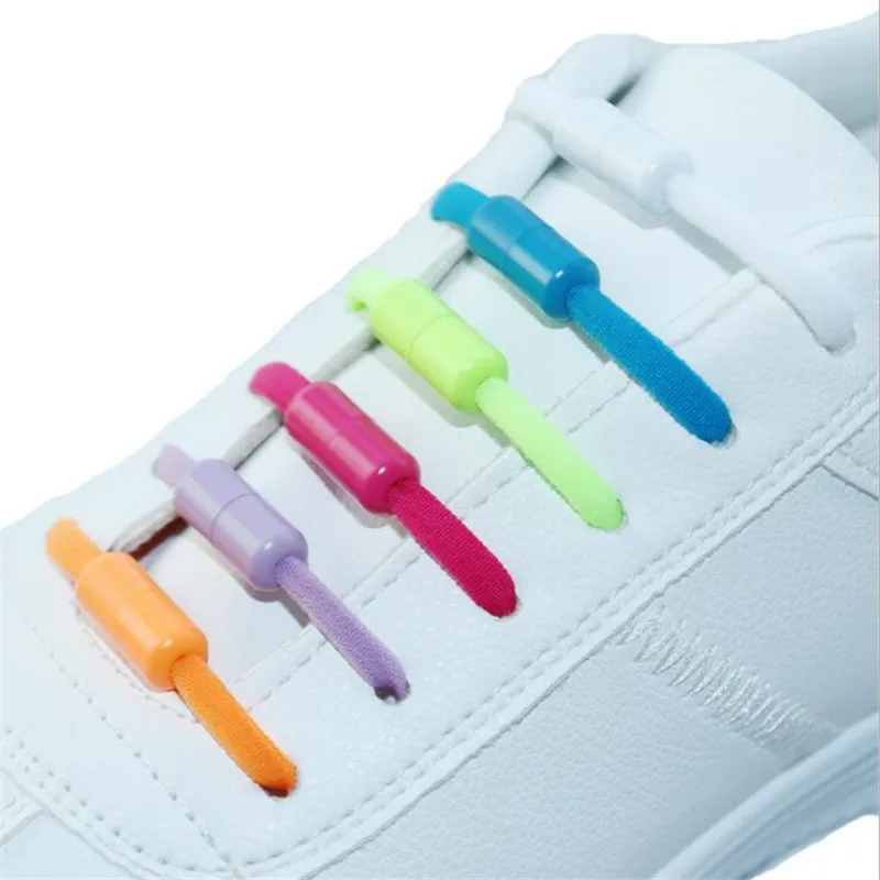 Semicircle No Tie Shoelaces Elastic Shoe laces Sneakers shoelace Metal Lock Lazy Laces for Kids and Adult One size fits all shoe