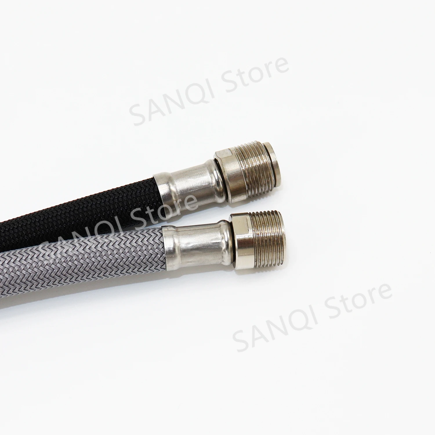 50cm/60cm/85cm F1/2 M15*1 Nylon Braided Flexible Water Hose For Kitchen Pull Out Faucet Hose Spinning Tube Black Gray Plumbing