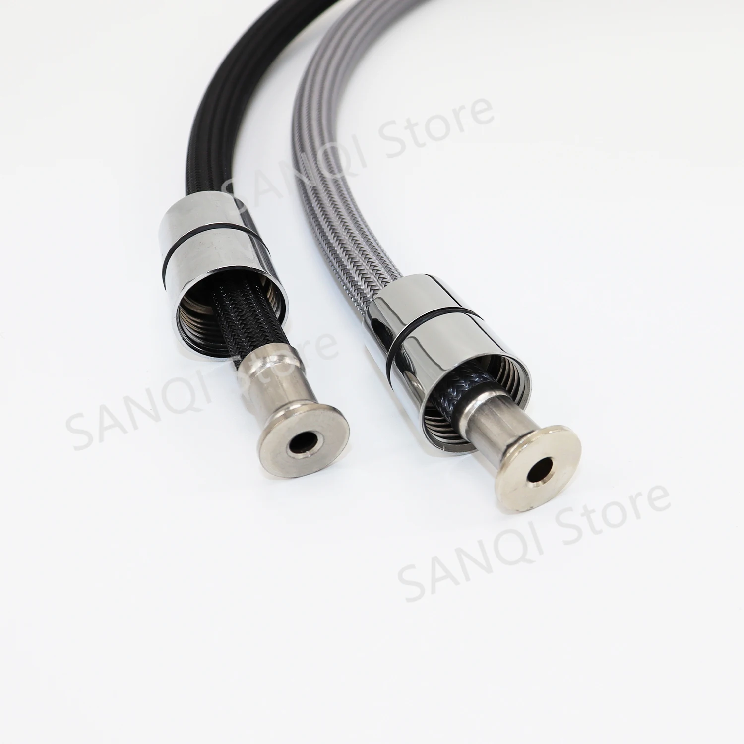50cm/60cm/85cm F1/2 M15*1 Nylon Braided Flexible Water Hose For Kitchen Pull Out Faucet Hose Spinning Tube Black Gray Plumbing