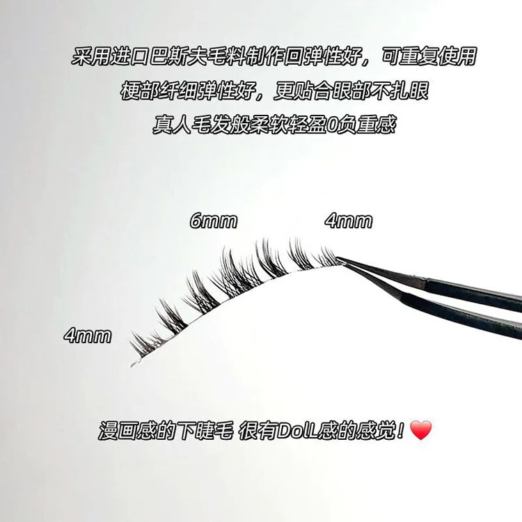 ICYCHEER Makeup Bottom Eyelashes Kit 5 Pairs 3D Natural Looking Under Eye Lashes Extension Lower Eyelash Cosplay