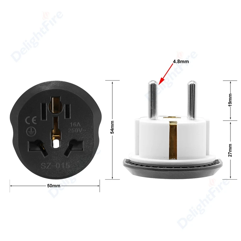 EU Plug Adapter AU UK US To EU Euro Plug Adapter Converter European Travel Adapter Australia USA CN to EU Electric Socket Outlet