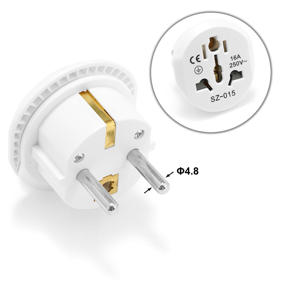 EU Plug Adapter AU UK US To EU Euro Plug Adapter Converter European Travel Adapter Australia USA CN to EU Electric Socket Outlet