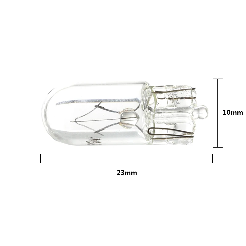 10 X White T10 W5W 501 194 Clear Signal Lamp Glass 12V 5W Warm White W2.1x9.5d Single Filament Car Bulb Auto Light