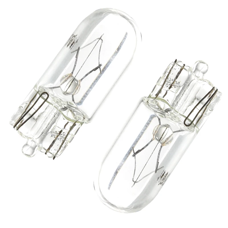 10 X White T10 W5W 501 194 Clear Signal Lamp Glass 12V 5W Warm White W2.1x9.5d Single Filament Car Bulb Auto Light
