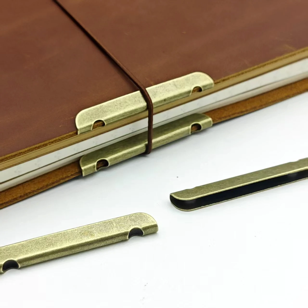 Notebook Metal-Edge Protection Bronze Decoration and TN Elastic Rubber Band for Protection Diary Accessories