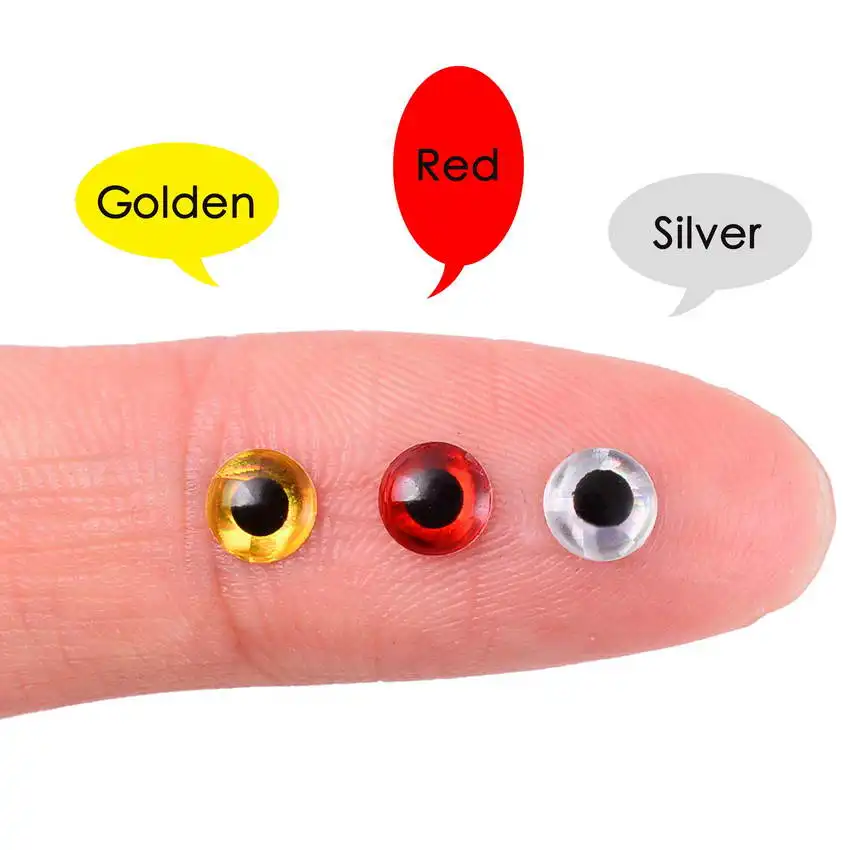 100pcs/lot Holographic 3D Fishing Lure Eyes 3/4/5/6/7/8/9 mm Artificial Lures Simulation Eyeball DIY For Fly Fishing Baits Eyes