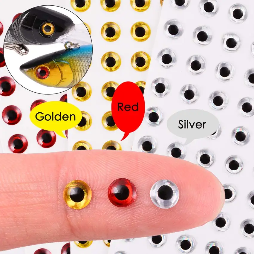100pcs/lot Holographic 3D Fishing Lure Eyes 3/4/5/6/7/8/9 mm Artificial Lures Simulation Eyeball DIY For Fly Fishing Baits Eyes