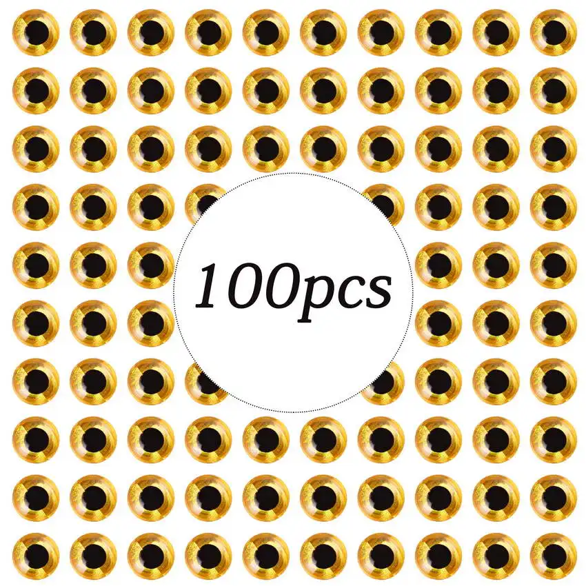100pcs/lot Holographic 3D Fishing Lure Eyes 3/4/5/6/7/8/9 mm Artificial Lures Simulation Eyeball DIY For Fly Fishing Baits Eyes