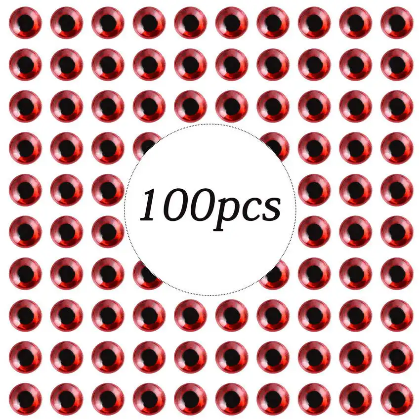 100pcs/lot Holographic 3D Fishing Lure Eyes 3/4/5/6/7/8/9 mm Artificial Lures Simulation Eyeball DIY For Fly Fishing Baits Eyes