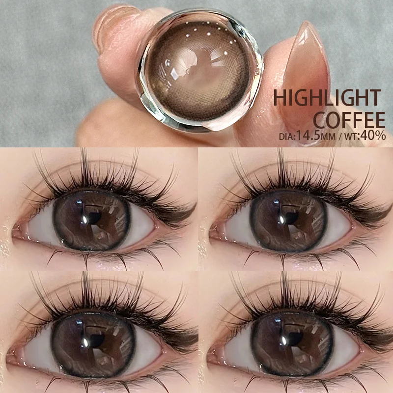 MILL CREEK Myopia Color Contact Lenses For Eyes with Multicontact Natural Pupils Korean Grey Lenses 1 Pair(2Pcs) Fast Shipping