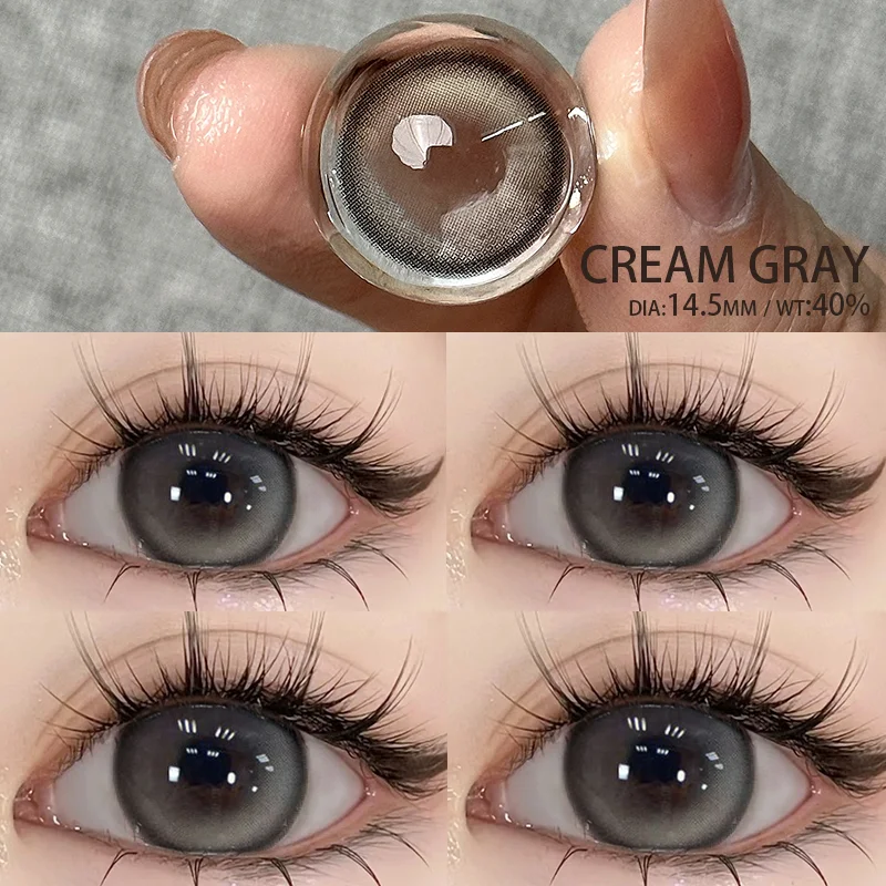 MILL CREEK Myopia Color Contact Lenses For Eyes with Multicontact Natural Pupils Korean Grey Lenses 1 Pair(2Pcs) Fast Shipping