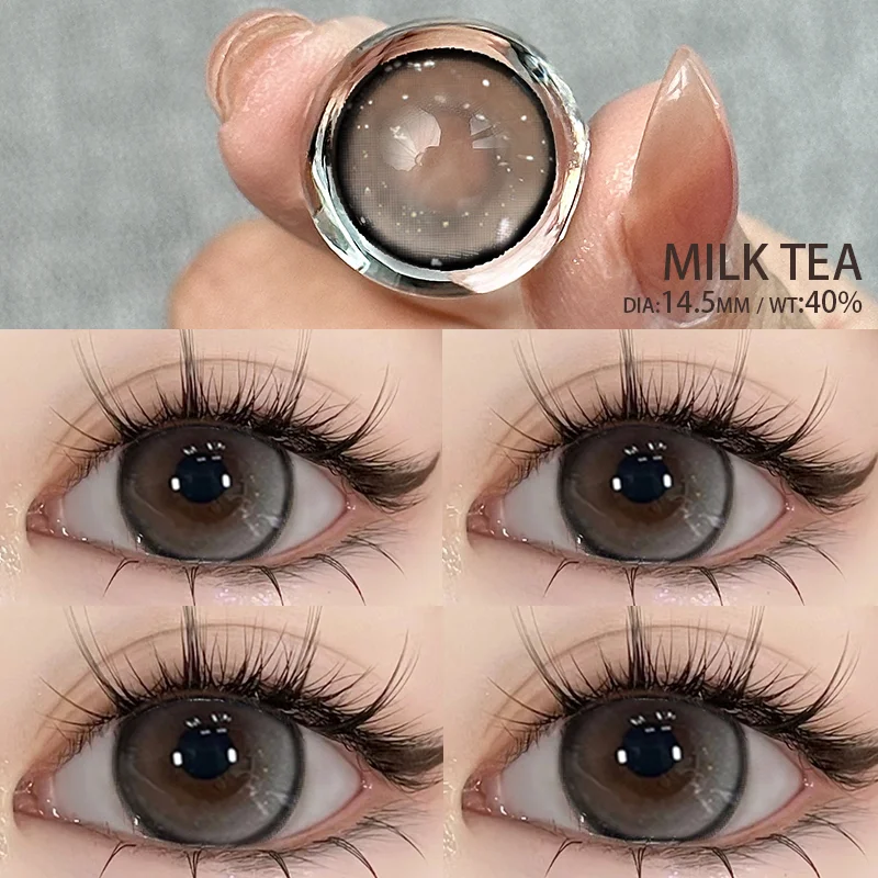 MILL CREEK Myopia Color Contact Lenses For Eyes with Multicontact Natural Pupils Korean Grey Lenses 1 Pair(2Pcs) Fast Shipping