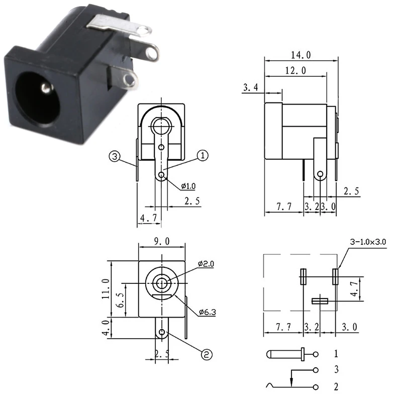 10PCS DC Connector 5.5x2.1mm 3.5x1.3mm DC Power Plug Male Female Jack Socket Nut Panel Mount DC Power Adapter Connectors 5.5*2.1