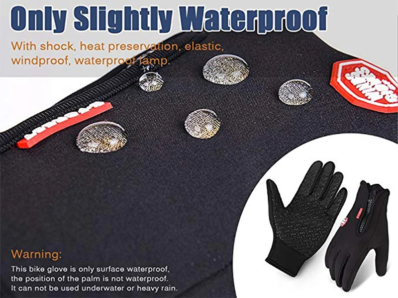Warm Winter Gloves Men Women Touchscreen Water-repellent Gloves Snowboard Windproof Outdoor Cycling Driving Zipper Sport Glove