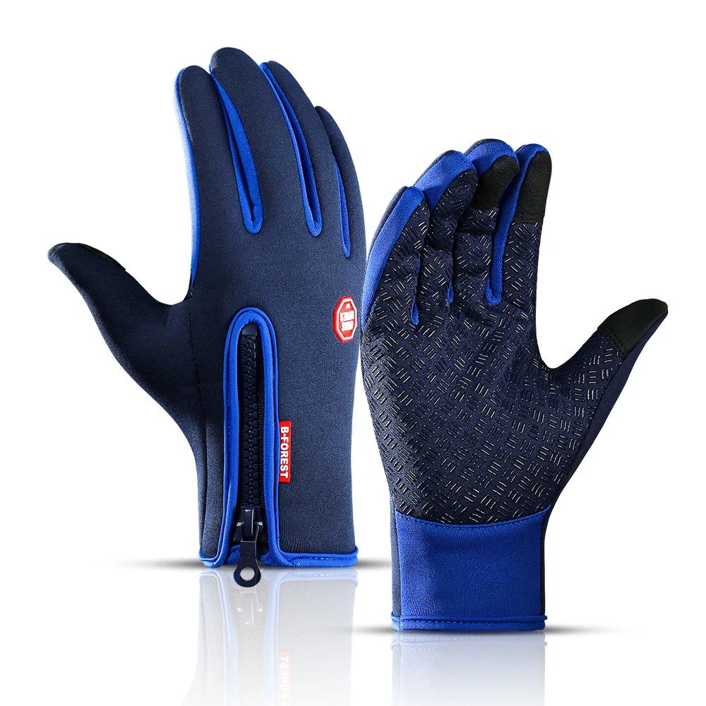 Warm Winter Gloves Men Women Touchscreen Water-repellent Gloves Snowboard Windproof Outdoor Cycling Driving Zipper Sport Glove