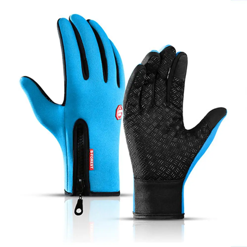 Warm Winter Gloves Men Women Touchscreen Water-repellent Gloves Snowboard Windproof Outdoor Cycling Driving Zipper Sport Glove