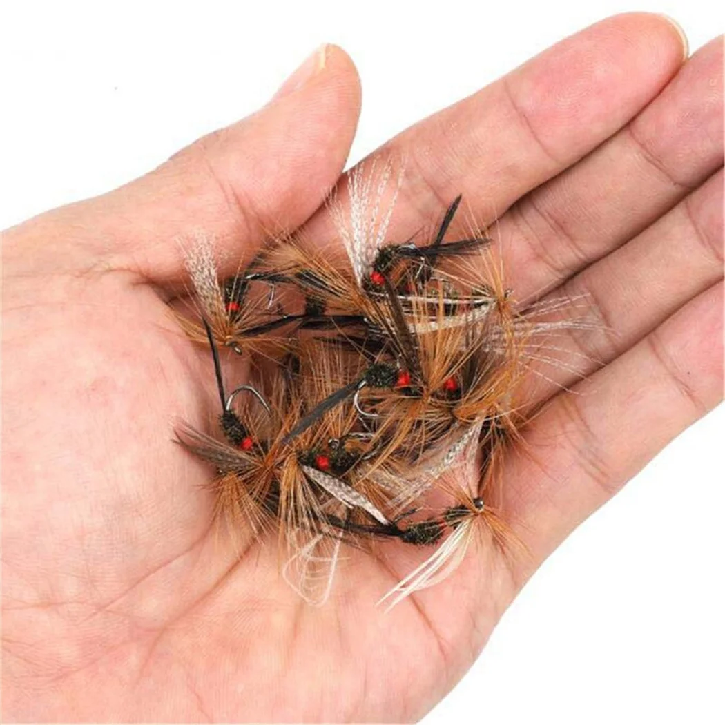 5Pieces Brass Beadhead Peacock Herl Buzzer Fly Ice Fishing Fly Lure Jig Nymph Larvea for Trout Perch Bluegill Fishing