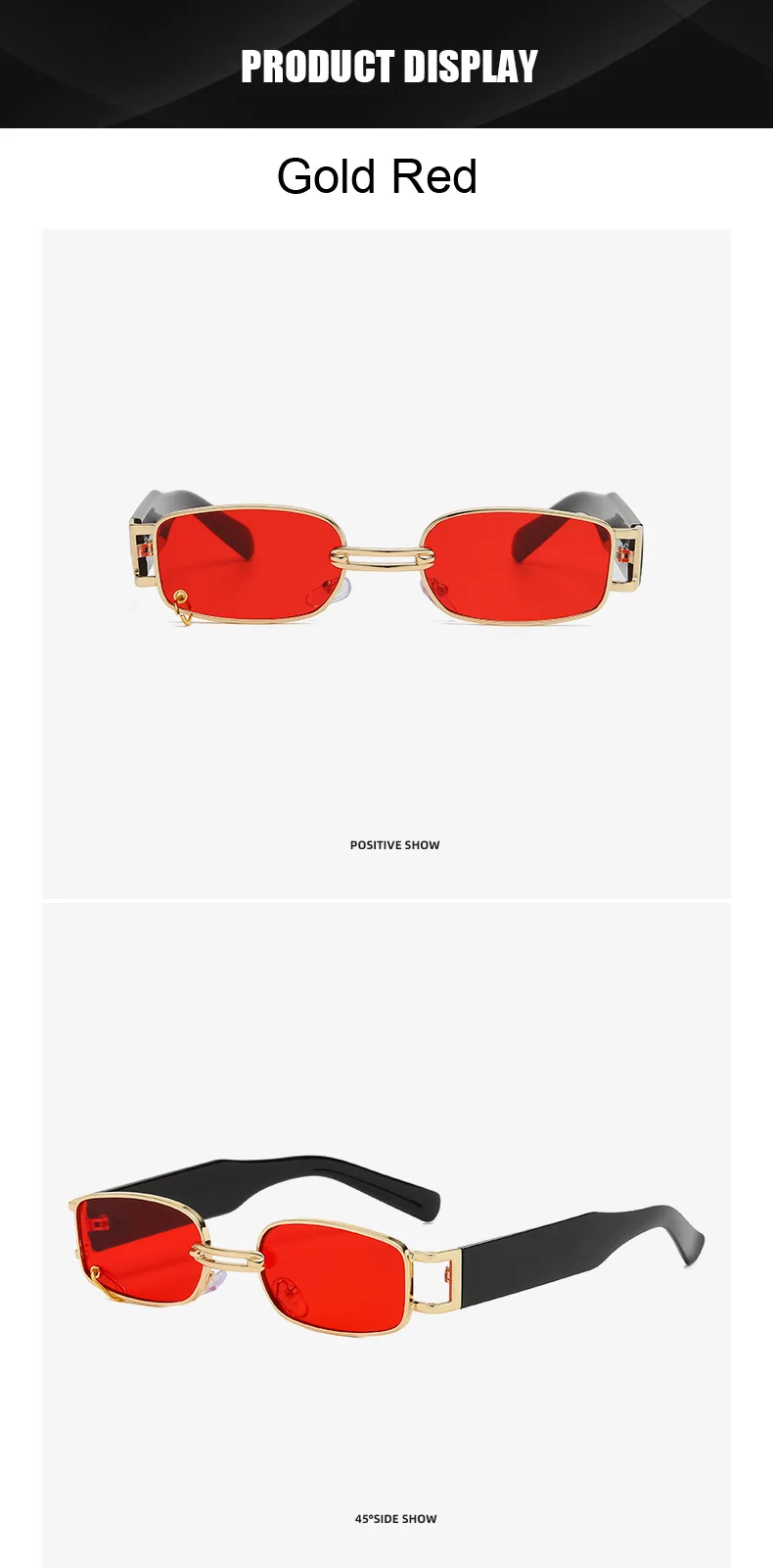 Fashion Punk Square Sunglasses Women Luxury Brand Small Frame Sun Glasses Female Rectangle Metal Mirror Oculos De Sol Feminino