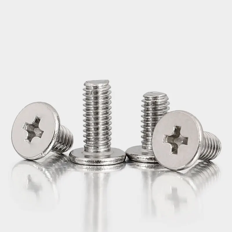 10pcs/lot Stainless Steel Cross Phillips CM Ultra Thin Super Low Flat Wafer Head Screw Bolt M1.4 M1.6 M2 M2.5 M3 M4 M5 M6 M8