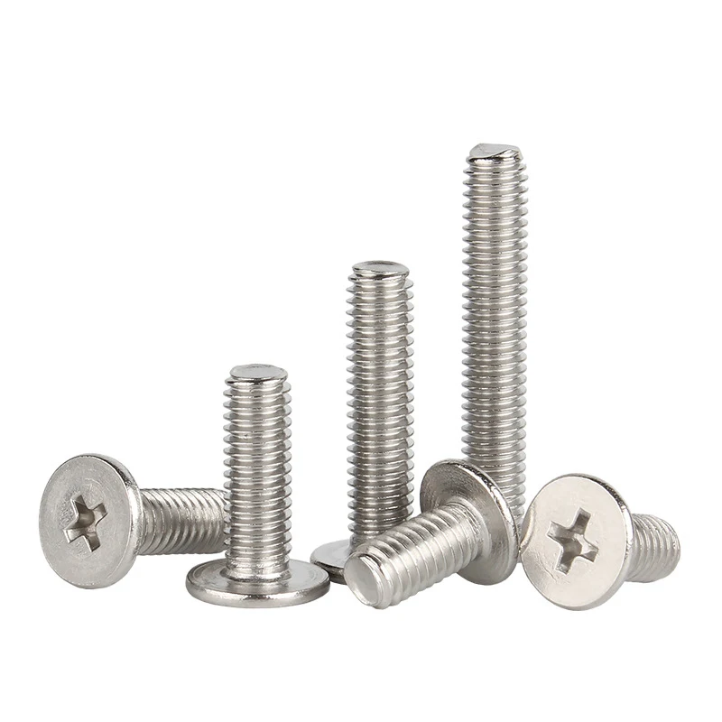 10pcs/lot Stainless Steel Cross Phillips CM Ultra Thin Super Low Flat Wafer Head Screw Bolt M1.4 M1.6 M2 M2.5 M3 M4 M5 M6 M8