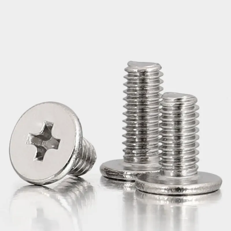 10pcs/lot Stainless Steel Cross Phillips CM Ultra Thin Super Low Flat Wafer Head Screw Bolt M1.4 M1.6 M2 M2.5 M3 M4 M5 M6 M8