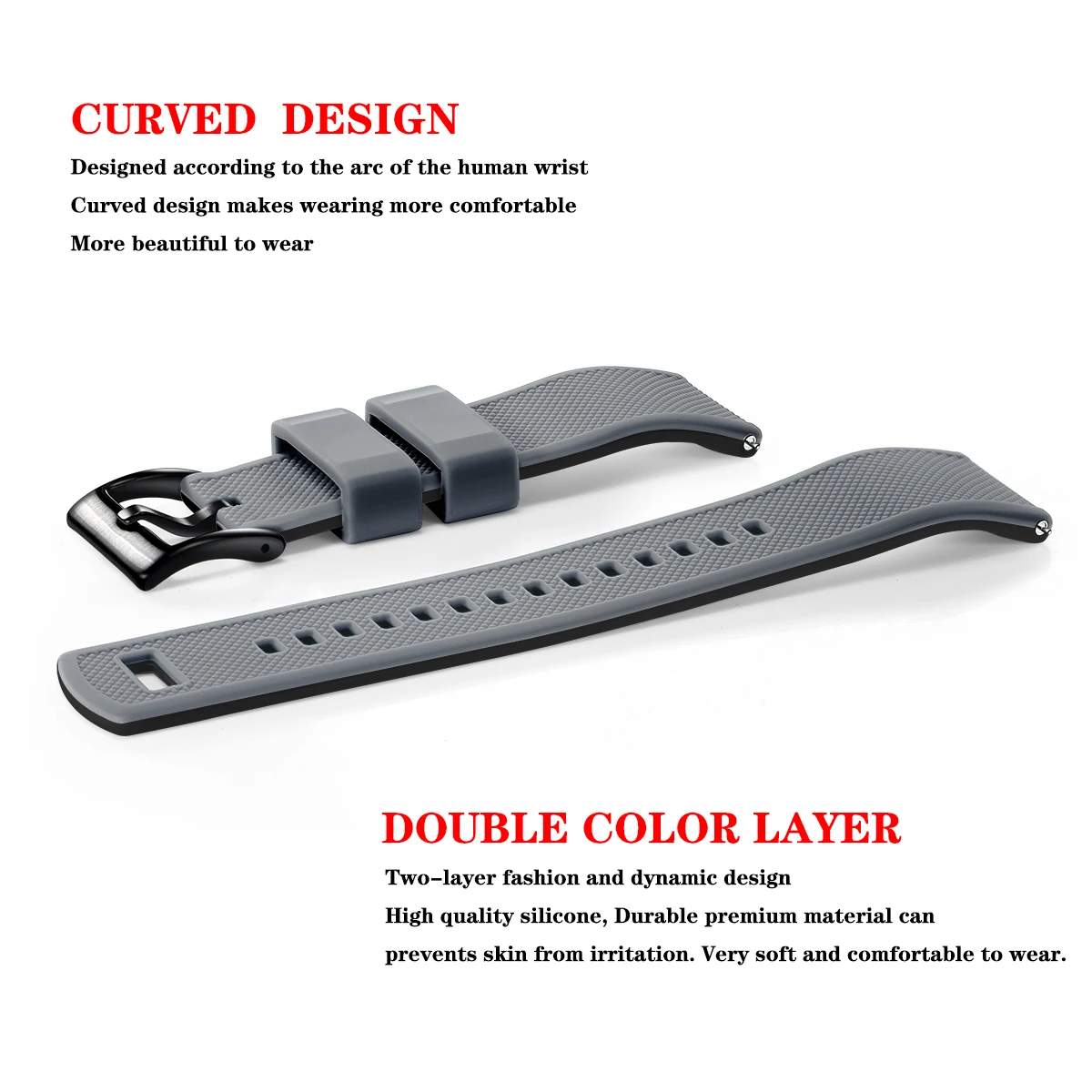 Premium Silicone Watch Band Quick Release Rubber Watch Strap 18mm 20mm 22mm Watch Strap Watch Replacement Watchband