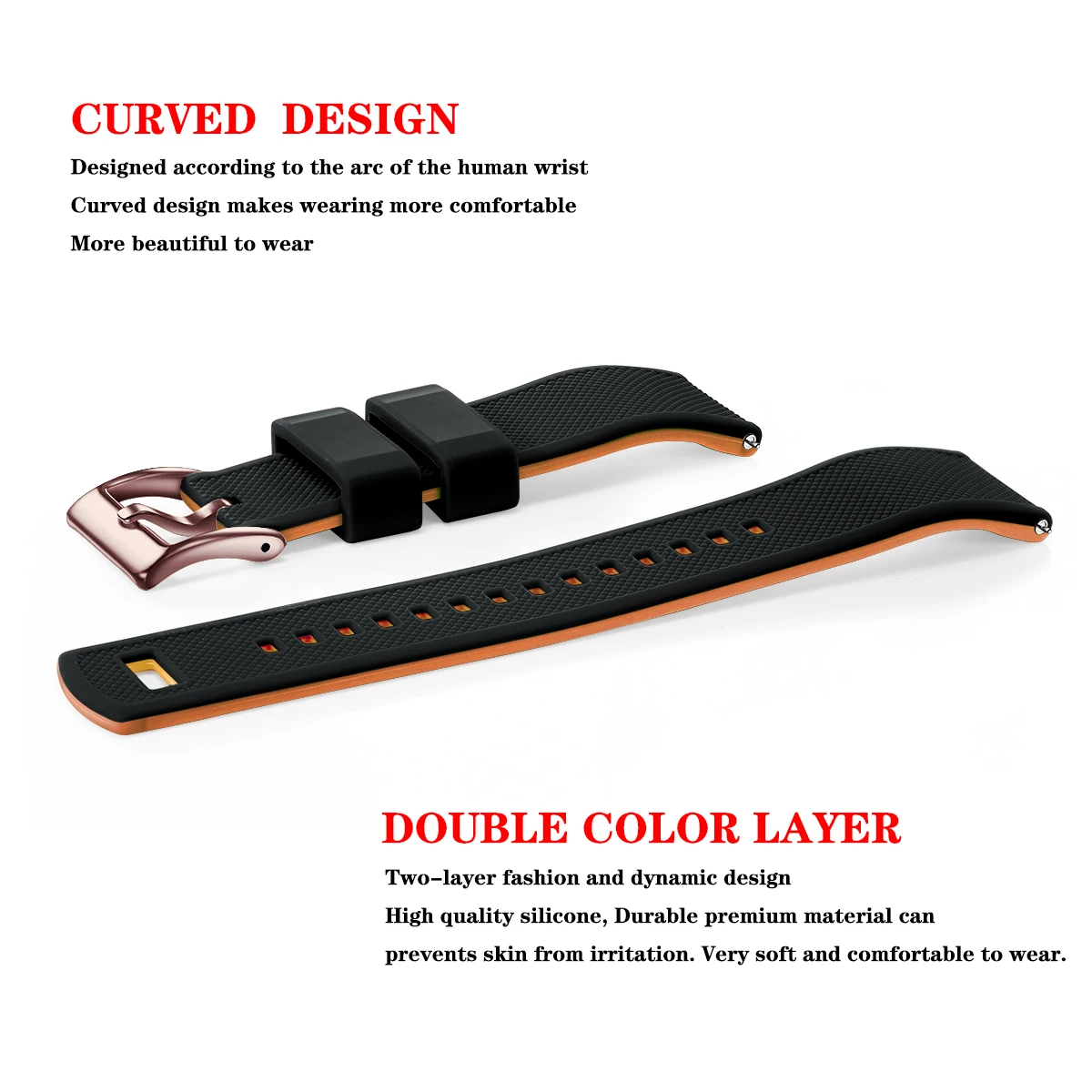 Premium Silicone Watch Band Quick Release Rubber Watch Strap 18mm 20mm 22mm Watch Strap Watch Replacement Watchband