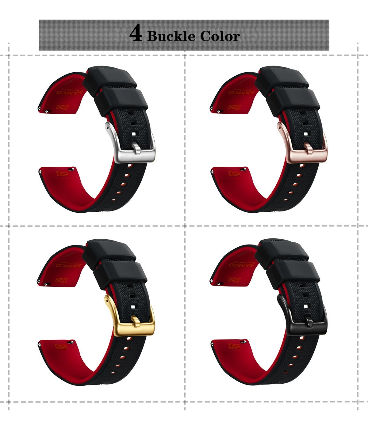 Premium Silicone Watch Band Quick Release Rubber Watch Strap 18mm 20mm 22mm Watch Strap Watch Replacement Watchband