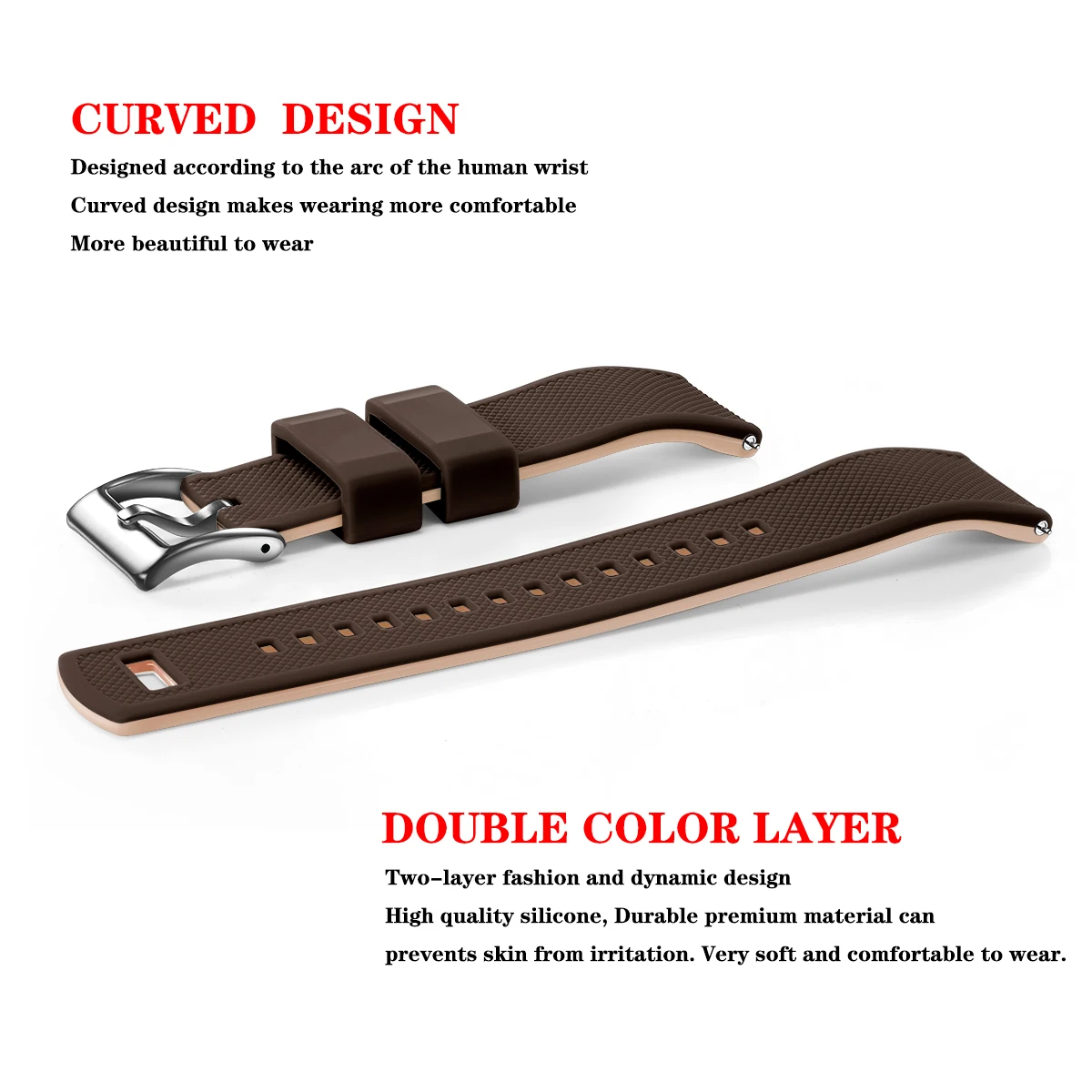 Premium Silicone Watch Band Quick Release Rubber Watch Strap 18mm 20mm 22mm Watch Strap Watch Replacement Watchband
