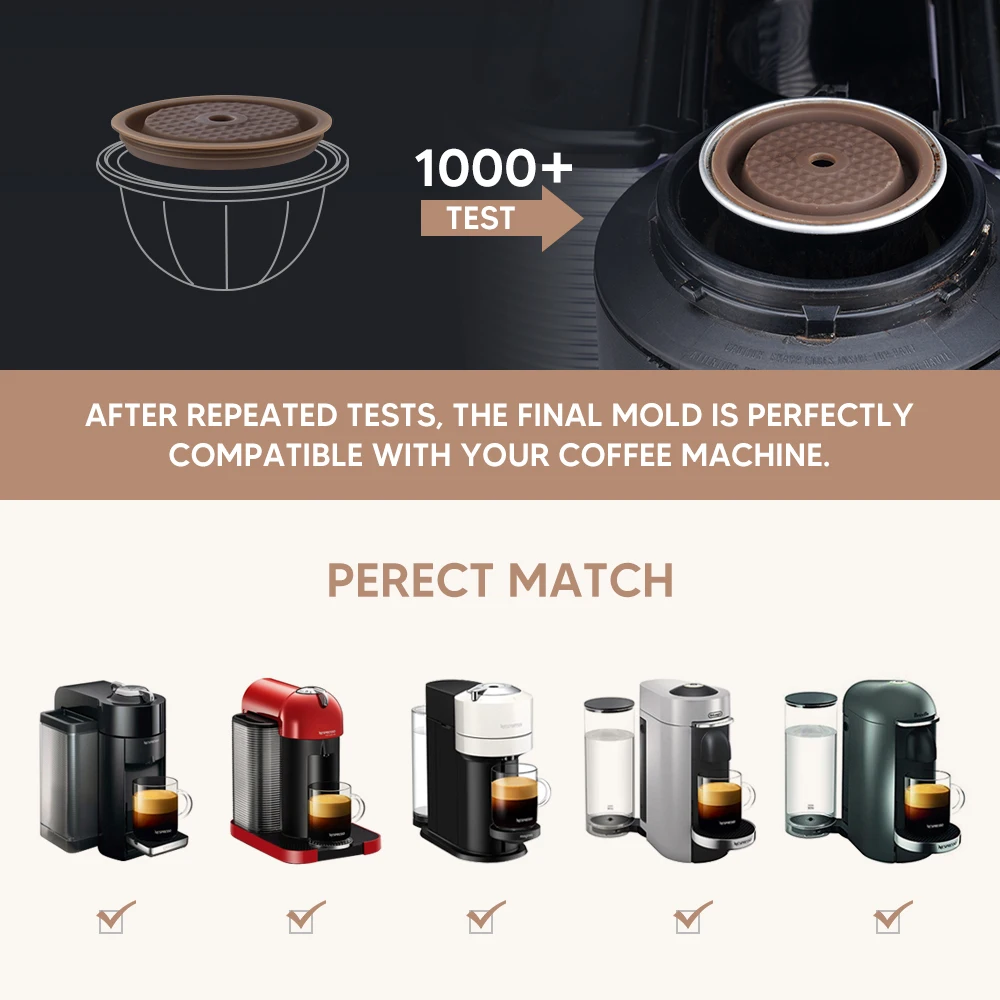 Food Grade Silicone Reusable LId/ Cover for Veruto Coffee Capsule for Vertuoline Machine Fit for 40ml, 150ml. 230ml Original