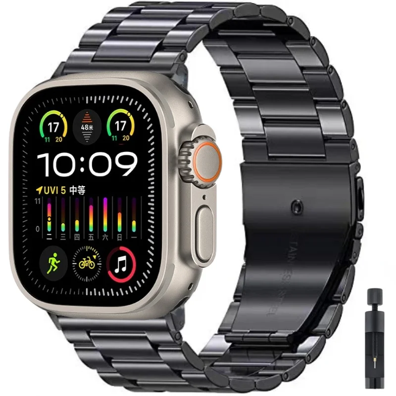 Metal Strap for Apple Watch 12 11 10 46mm 42mm Ultra 4/3/2 49mm Stainless Steel Wristband for IWatch 9 8 7 6 5 SE 45mm 41mm 44mm
