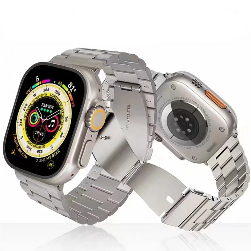 Metal Strap for Apple Watch 12 11 10 46mm 42mm Ultra 4/3/2 49mm Stainless Steel Wristband for IWatch 9 8 7 6 5 SE 45mm 41mm 44mm