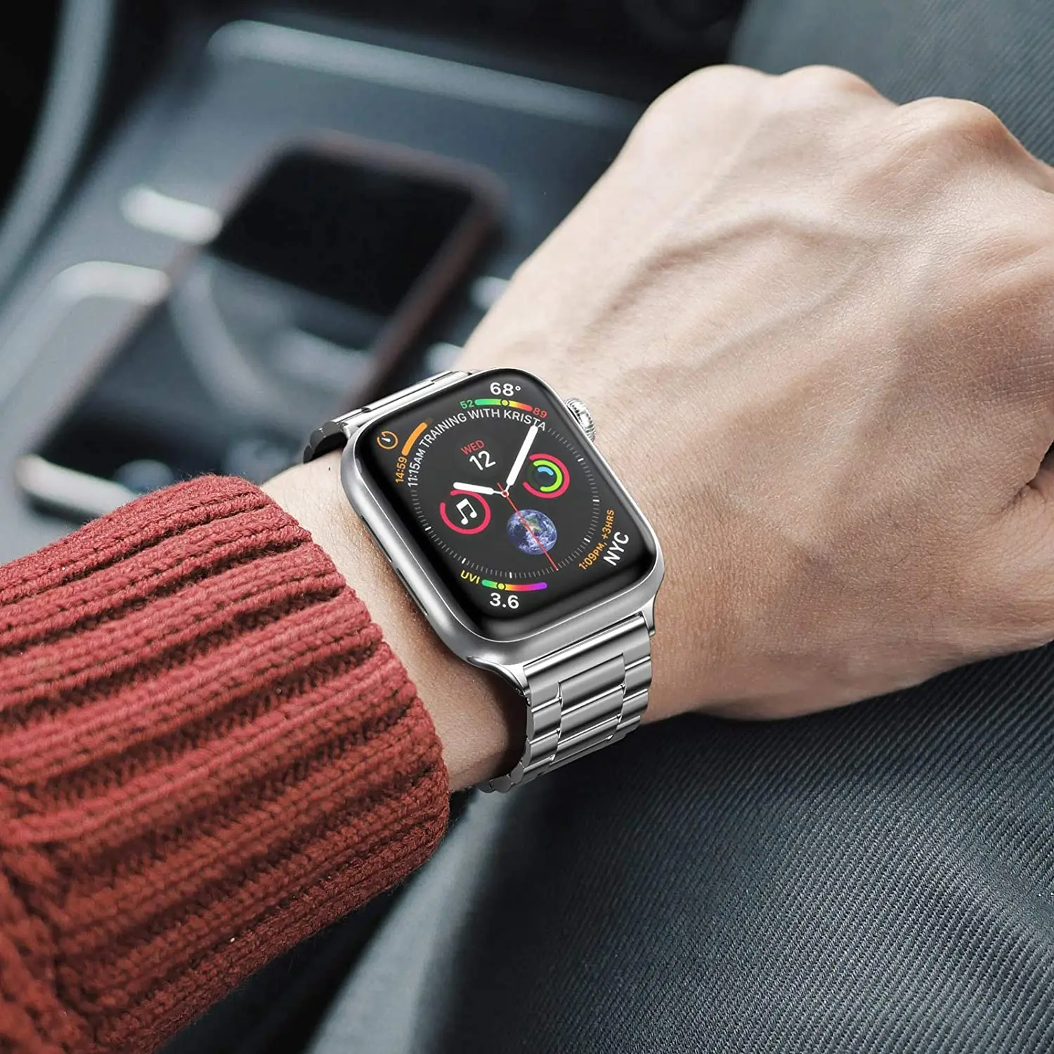 Metal Strap for Apple Watch 12 11 10 46mm 42mm Ultra 4/3/2 49mm Stainless Steel Wristband for IWatch 9 8 7 6 5 SE 45mm 41mm 44mm