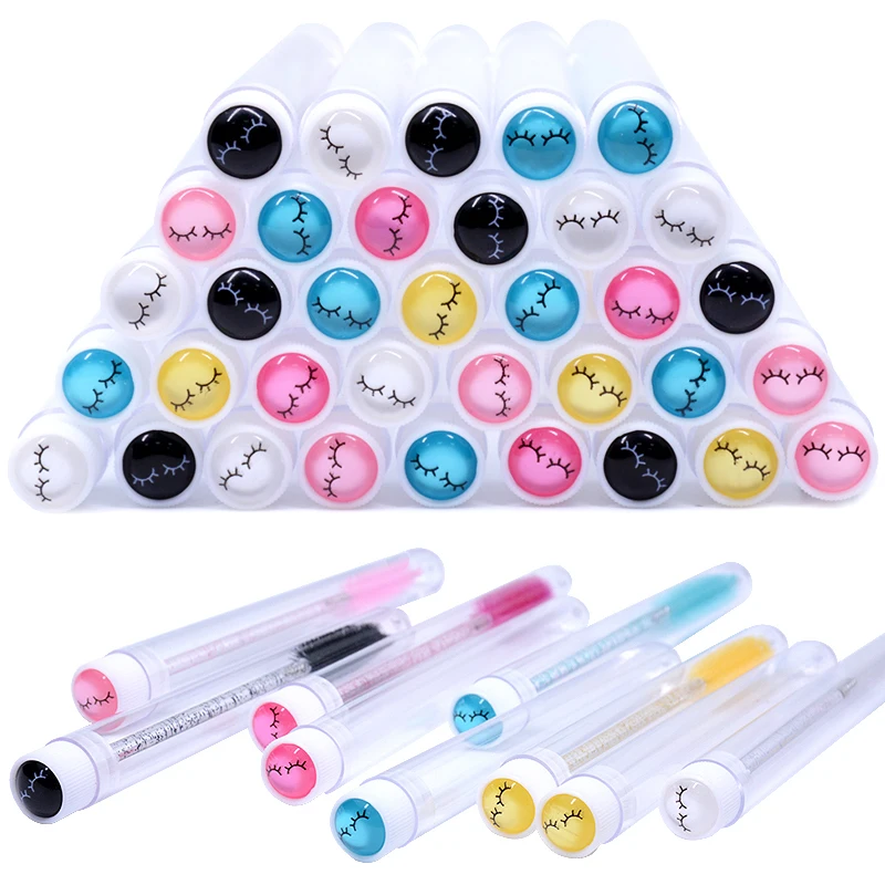 20Pcs/Lot Dust-Proof Eyelash Brush Tube Empty Reusable Lash Mascara Wand Case Replaceable Makeup Applicators Container wholesale