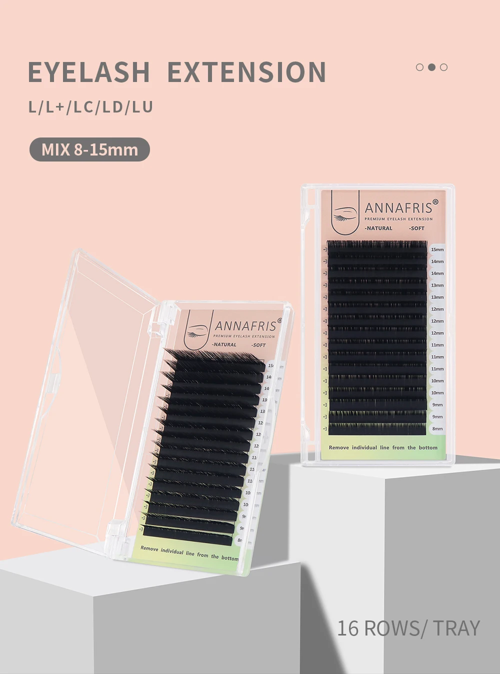 ANNAFRIS L Eyelash,L+/LC/LD/LU(M) Curl Individual Eyelashes Natural Silk Mink Matte Extension False Lashes Faux Cils Maquillage