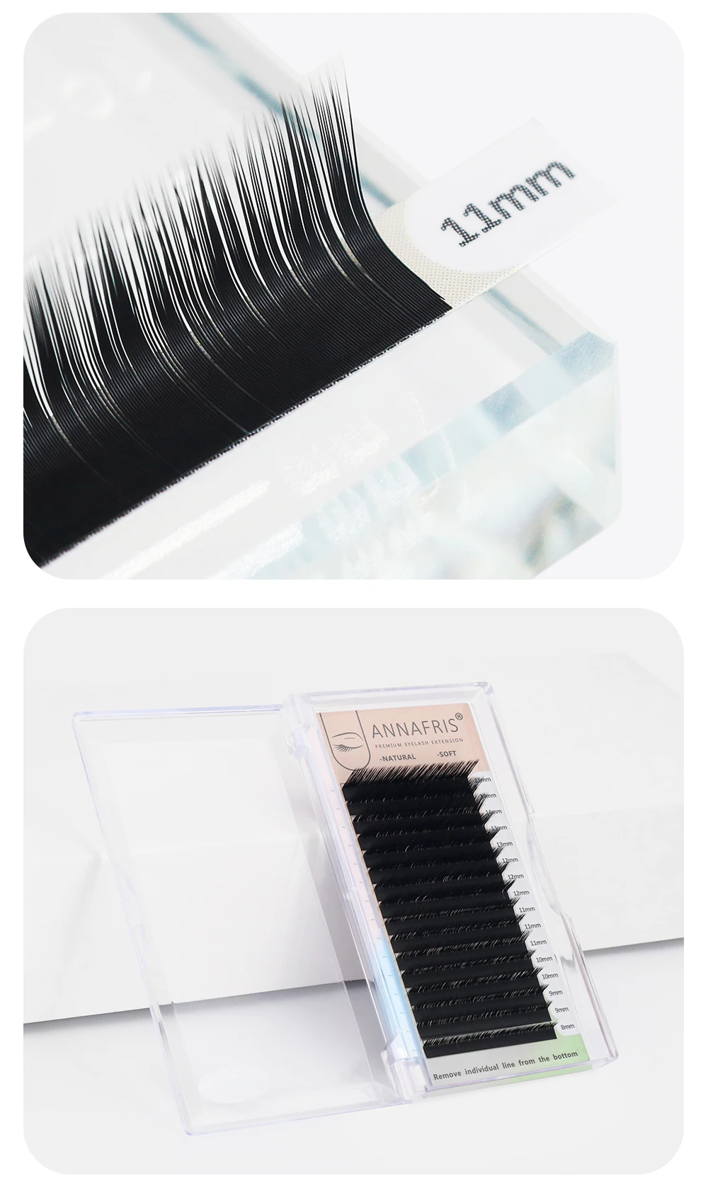 ANNAFRIS L Eyelash,L+/LC/LD/LU(M) Curl Individual Eyelashes Natural Silk Mink Matte Extension False Lashes Faux Cils Maquillage