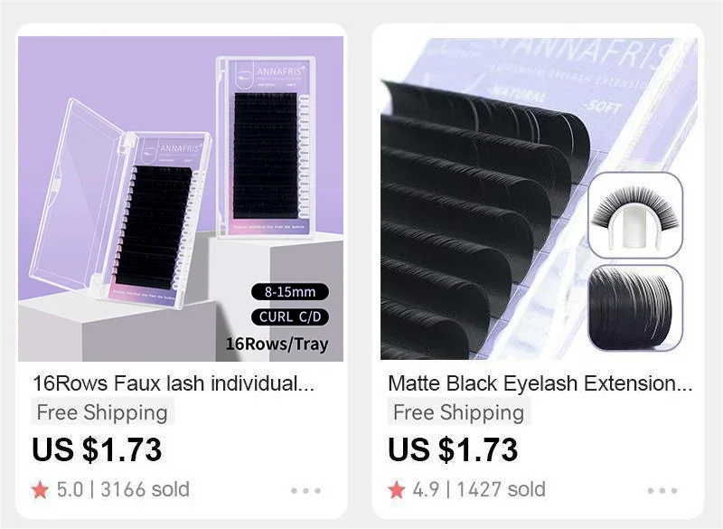 ANNAFRIS L Eyelash,L+/LC/LD/LU(M) Curl Individual Eyelashes Natural Silk Mink Matte Extension False Lashes Faux Cils Maquillage