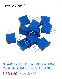 5 Sets WH148 1K 10K 20K 50K 100K 500K Ohm 15mm 3 Pin Linear Taper Rotary Potentiometer Resistor For Arduino With AG2 White Cap
