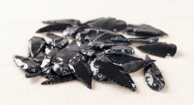 3PCS Natural Arrow Obsidian Quartz Material Evil Spirit Crystal Home Decor Reiki Healing Energy Stone DIY Jewelry Making
