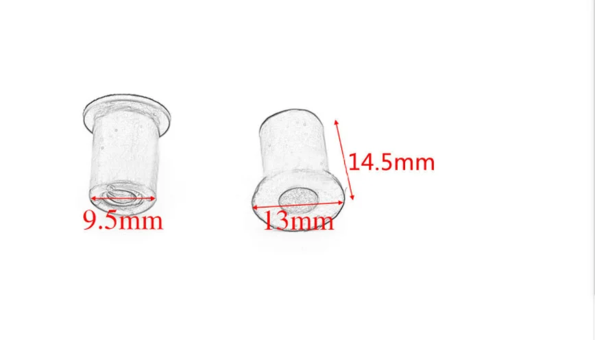 10pcs/Set Kit Motorcycle M5 15mm Metric Rubber Well Nuts Windscreen Fairing Cowl Anodized Aluminum Moto Screws Bolts