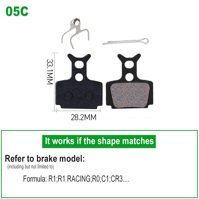 1 Pair Bicycle Disc Brake Pads Semi-Metallic Hydrauli Disc Brake Pad for SHIMANO SRAM AVID HAYES Magura Formula and Scooter