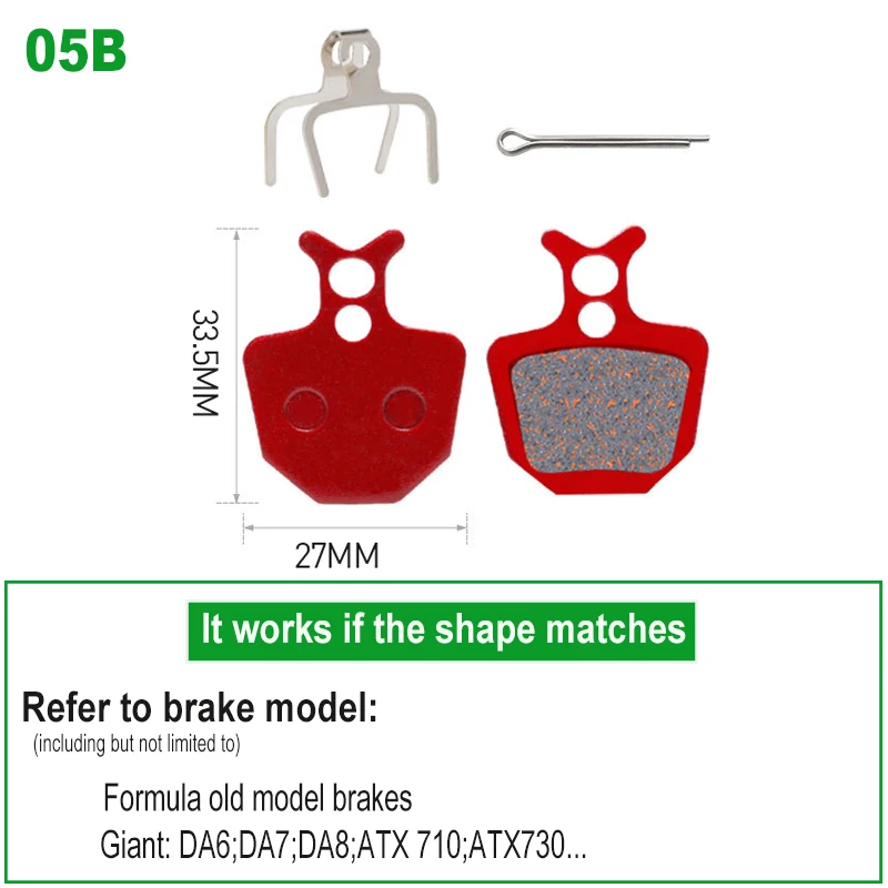 1 Pair Bicycle Disc Brake Pads Semi-Metallic Hydrauli Disc Brake Pad for SHIMANO SRAM AVID HAYES Magura Formula and Scooter