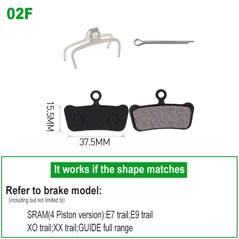 1 Pair Bicycle Disc Brake Pads Semi-Metallic Hydrauli Disc Brake Pad for SHIMANO SRAM AVID HAYES Magura Formula and Scooter