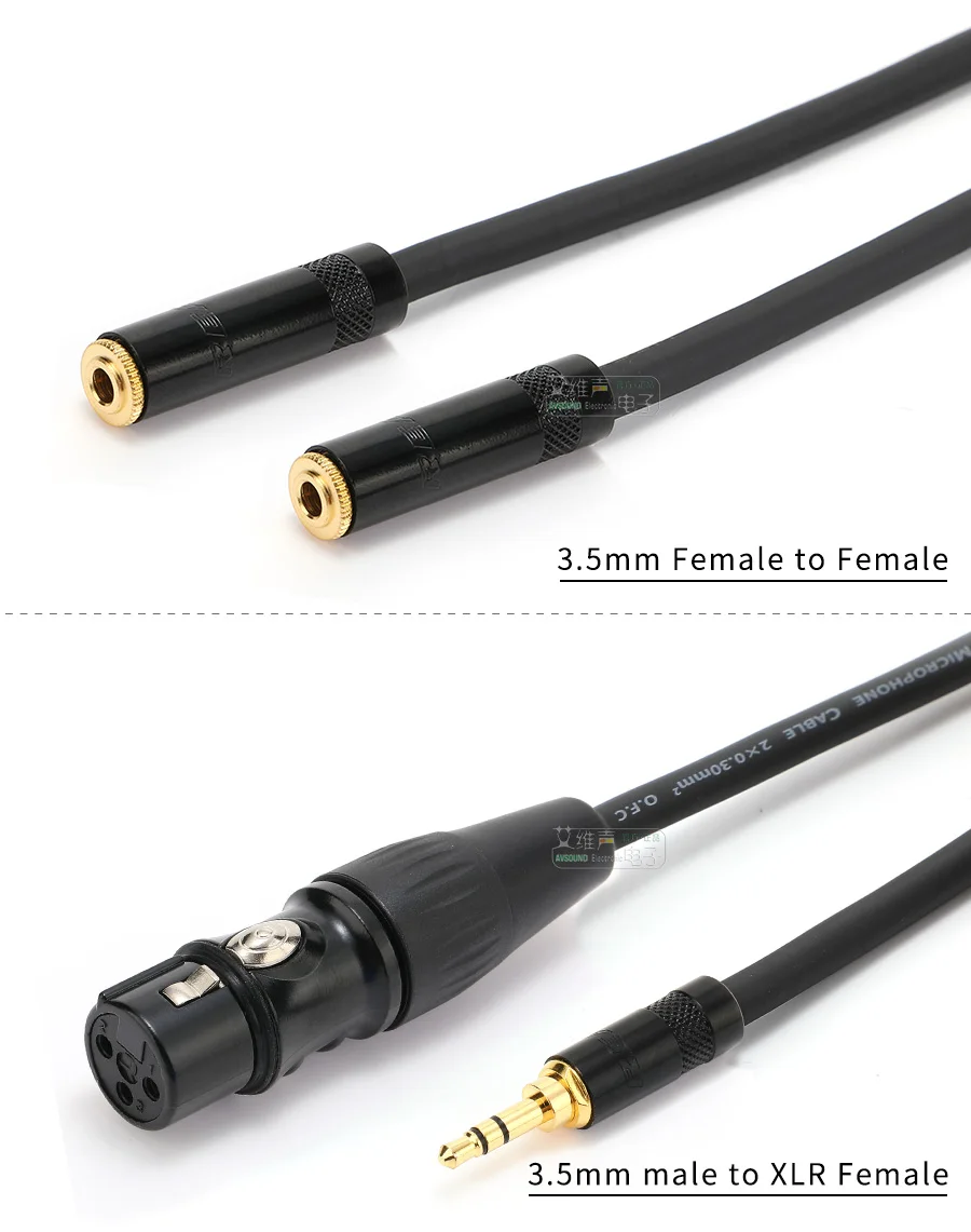 Neutrik's REAN Gold-plated Jack 3.5mm 3Pole Female Plug 1/8″ Headphone Notebook Microphone Audio Interface Extension Cable Plug