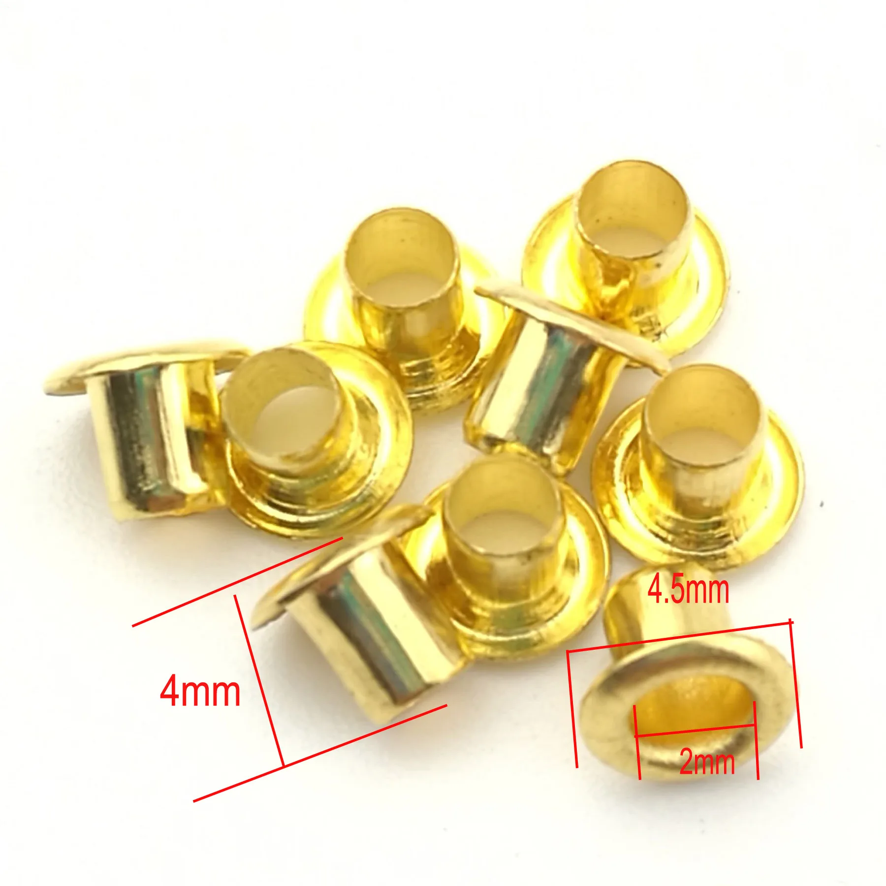 1.0/1.5/2/2.5mm Brass Hollow Rivets with Hanging Plate Holes Mini Eyelets Brass Tiny Grommet for BJD 100pcs