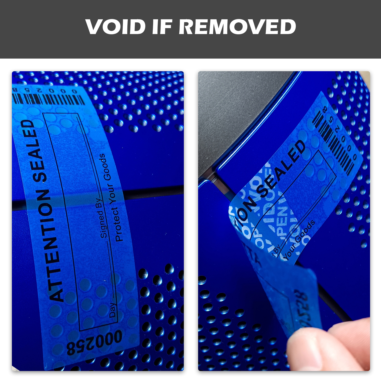 100% Total Transfer Tamper Evident Labels Security Warranty Void Stickers Red Large 35*120 Mm Triple Serial Numbers Seal Sticker