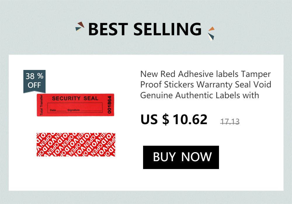 100% Total Transfer Tamper Evident Labels Security Warranty Void Stickers Red Large 35*120 Mm Triple Serial Numbers Seal Sticker