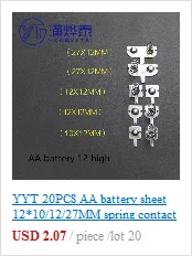 YYT 20PCS Spring sheet AA 12*12/26.5/27.5/28MM contact sheet battery box positive and negative sheets 0.3MM iron+nickel plating