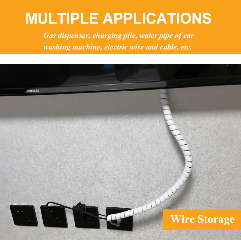 1/5M Winding Tube Wire Organizer Cable Protection Sleeve Tube Protection Sleeve Spiral Wrap Winding Protector 8/10/14/16/20/25mm