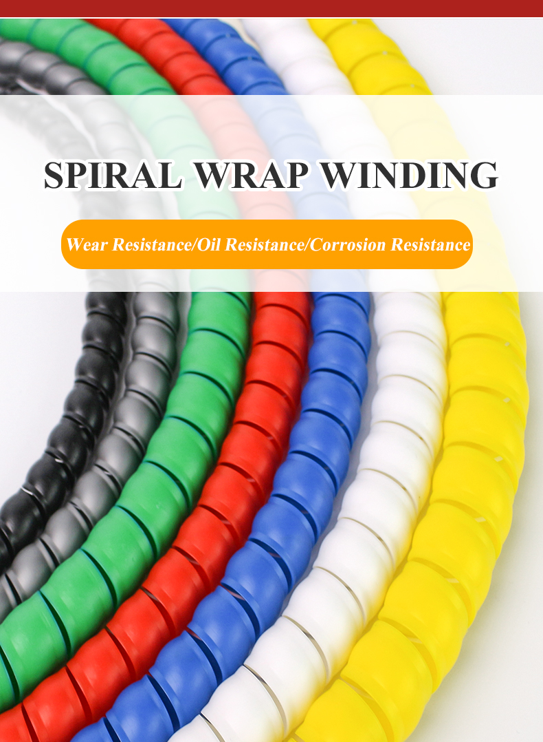 1/5M Winding Tube Wire Organizer Cable Protection Sleeve Tube Protection Sleeve Spiral Wrap Winding Protector 8/10/14/16/20/25mm